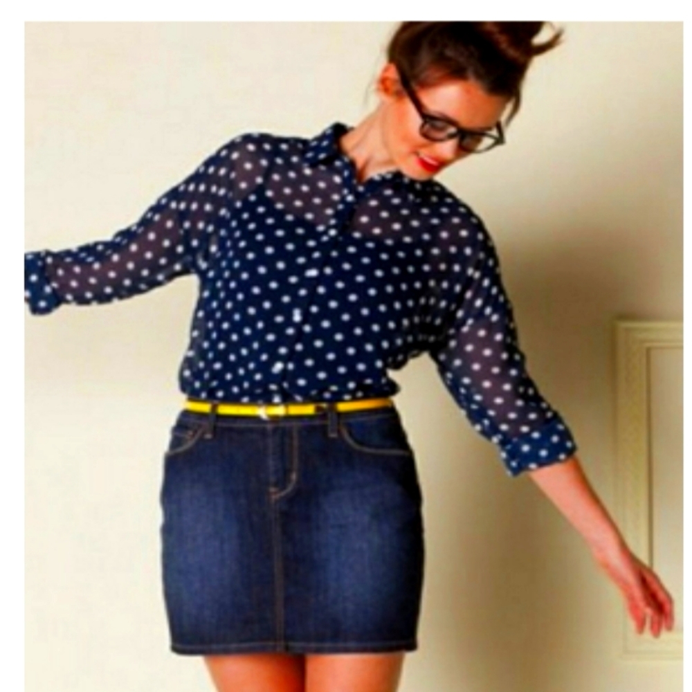 Levi's Denizen Dark Blue Denim Mini Skirt Size 10